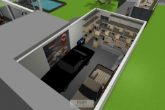 Luftbildansicht Garage mit Lagerbereich