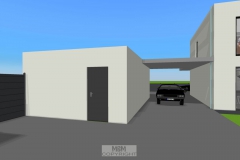 Garage mit Überdachung zum Wohnhaus (geplant)