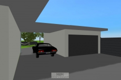 Garage mit Überdachung zum Wohnhaus (geplant)