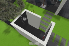 Luftbild der geplanten Outdoor-Dusche