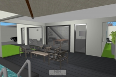 Terrasse mit geplanter Überdachung und Pool